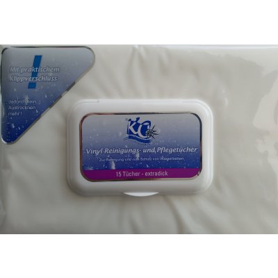 Karmachemie Vinyl Reinigungs- und Pflegetücher 15 Tücher Extragröße Wasserbett Pflegen